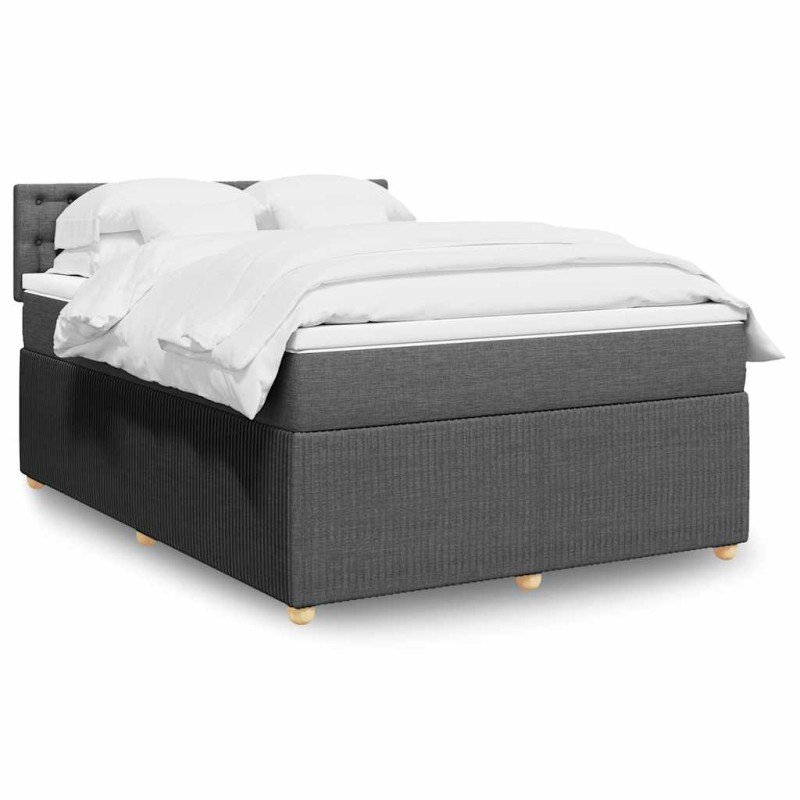vidaXL Giroletto a Molle con Materasso Grigio Scuro 140x200cm Tessuto vidaXL Giroletto a Molle con Materasso Grigio Scuro 140x200cm Tessuto