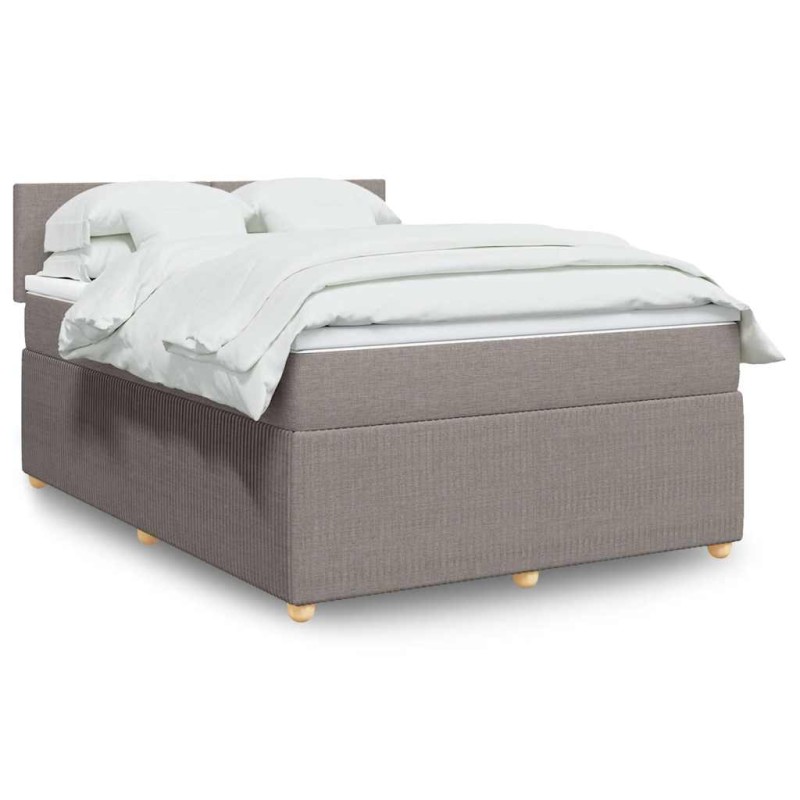 vidaXL Giroletto a Molle con Materasso Tortora 160x200 cm in Tessuto