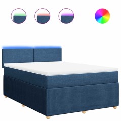 vidaXL Giroletto a Molle con Materasso Blu 160x200 cm in Tessuto