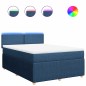 vidaXL Giroletto a Molle con Materasso Blu 160x200 cm in Tessuto