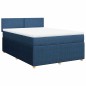 vidaXL Giroletto a Molle con Materasso Blu 160x200 cm in Tessuto