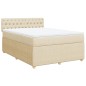 vidaXL Giroletto a Molle con Materasso Crema 160x200 cm in Tessuto vidaXL Giroletto a Molle con Materasso Crema 160x200 cm in Tessuto