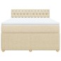 vidaXL Giroletto a Molle con Materasso Crema 160x200 cm in Tessuto vidaXL Giroletto a Molle con Materasso Crema 160x200 cm in Tessuto