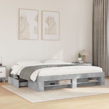 vidaXL Giroletto Grigio Cemento 200x200 cm in Legno Multistrato