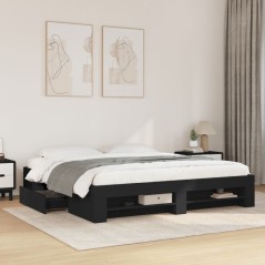 vidaXL Giroletto Nero 200x200 cm in Legno Multistrato