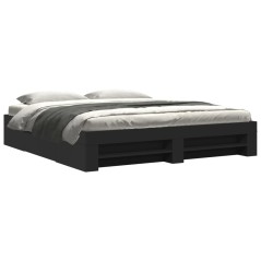 vidaXL Giroletto Nero 200x200 cm in Legno Multistrato