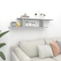 Scaffale TV Parete Grigio Sonoma 125x18x23 cm Legno Multistrato