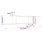 Scaffale TV Parete Grigio Sonoma 125x18x23 cm Legno Multistrato