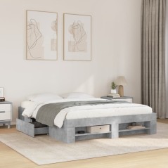vidaXL Giroletto Grigio Cemento 150x200 cm in Legno Multistrato