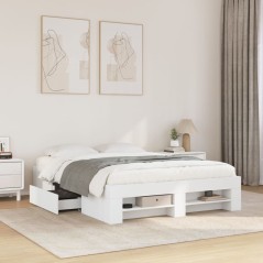 vidaXL Giroletto Bianco 140x200 cm in Legno Multistrato