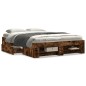 vidaXL Giroletto senza Materasso Rovere Fumo 140x190 cm in Truciolato vidaXL Giroletto senza Materasso Rovere Fumo 140x190 cm in Truciolato