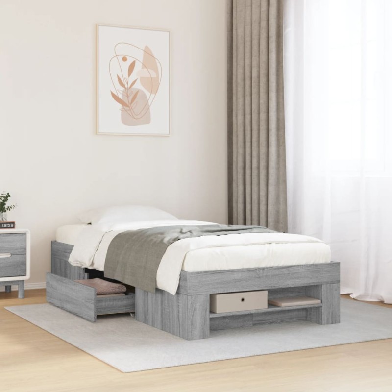 vidaXL Giroletto Grigio Sonoma 100x200 cm in Legno Multistrato vidaXL Giroletto Grigio Sonoma 100x200 cm in Legno Multistrato