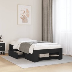 vidaXL Giroletto Nero 100x200 cm in Legno Multistrato
