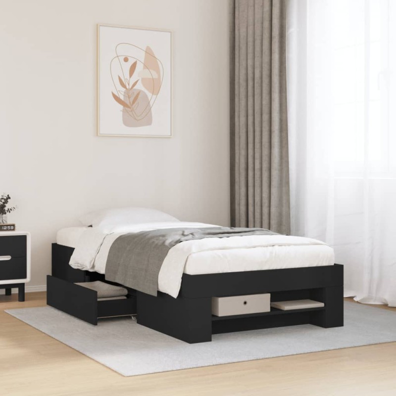 vidaXL Giroletto Nero 100x200 cm in Legno Multistrato vidaXL Giroletto Nero 100x200 cm in Legno Multistrato