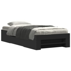 vidaXL Giroletto Nero 100x200 cm in Legno Multistrato