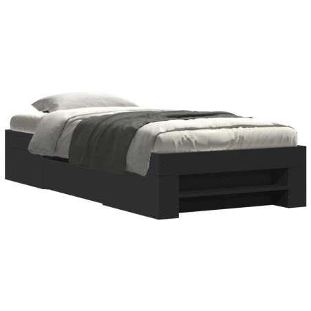 vidaXL Giroletto Nero 100x200 cm in Legno Multistrato