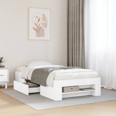 vidaXL Giroletto Bianco 90x200 cm in Legno Multistrato