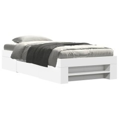vidaXL Giroletto Bianco 90x190 cm in Legno Multistrato