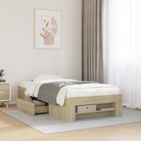 vidaXL Giroletto senza Materasso Rovere Sonoma 75x190 cm in Truciolato