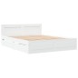 vidaXL Giroletto con Testiera Bianco 150x200 cm in Legno Multistrato vidaXL Giroletto con Testiera Bianco 150x200 cm in Legno Multistrato