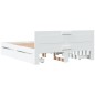 vidaXL Giroletto con Testiera Bianco 150x200 cm in Legno Multistrato vidaXL Giroletto con Testiera Bianco 150x200 cm in Legno Multistrato