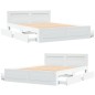 vidaXL Giroletto con Testiera Bianco 150x200 cm in Legno Multistrato vidaXL Giroletto con Testiera Bianco 150x200 cm in Legno Multistrato