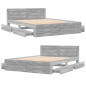 vidaXL Giroletto Testiera Grigio Sonoma 150x200 cm Legno Multistrato vidaXL Giroletto Testiera Grigio Sonoma 150x200 cm Legno Multistrato