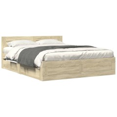 vidaXL Giroletto Testiera Rovere Sonoma 150x200 cm Legno Multistrato