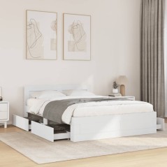 vidaXL Giroletto con Testiera senza Materasso Bianco 140x200 cm