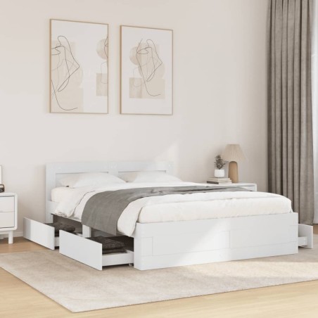 vidaXL Giroletto con Testiera senza Materasso Bianco 140x200 cm