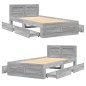 vidaXL Giroletto Testiera Grigio Sonoma 100x200 cm Legno Multistrato vidaXL Giroletto Testiera Grigio Sonoma 100x200 cm Legno Multistrato