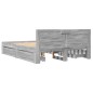 vidaXL Giroletto Testiera Grigio Sonoma 140x190 cm Legno Multistrato vidaXL Giroletto Testiera Grigio Sonoma 140x190 cm Legno Multistrato