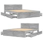 vidaXL Giroletto Testiera Grigio Sonoma 140x190 cm Legno Multistrato vidaXL Giroletto Testiera Grigio Sonoma 140x190 cm Legno Multistrato