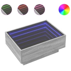 vidaXL Tavolino Salotto con LED Grigio Sonoma 70x50x30 cm Multistrato