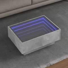 vidaXL Tavolino Salotto con LED Grigio Cemento 70x50x30 cm Multistrato