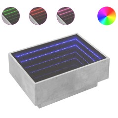 vidaXL Tavolino Salotto con LED Grigio Cemento 70x50x30 cm Multistrato