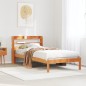 vidaXL Giroletto con Testiera Marrone Cera 90x200 cm Massello Pino vidaXL Giroletto con Testiera Marrone Cera 90x200 cm Massello Pino