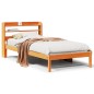 vidaXL Giroletto con Testiera Marrone Cera 90x200 cm Massello Pino vidaXL Giroletto con Testiera Marrone Cera 90x200 cm Massello Pino