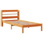 vidaXL Giroletto con Testiera Marrone Cera 90x200 cm Massello Pino vidaXL Giroletto con Testiera Marrone Cera 90x200 cm Massello Pino
