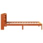 vidaXL Giroletto con Testiera Marrone Cera 90x200 cm Massello Pino vidaXL Giroletto con Testiera Marrone Cera 90x200 cm Massello Pino