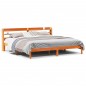vidaXL Giroletto con Testiera Marrone Cera 200x200 cm Massello Pino vidaXL Giroletto con Testiera Marrone Cera 200x200 cm Massello Pino