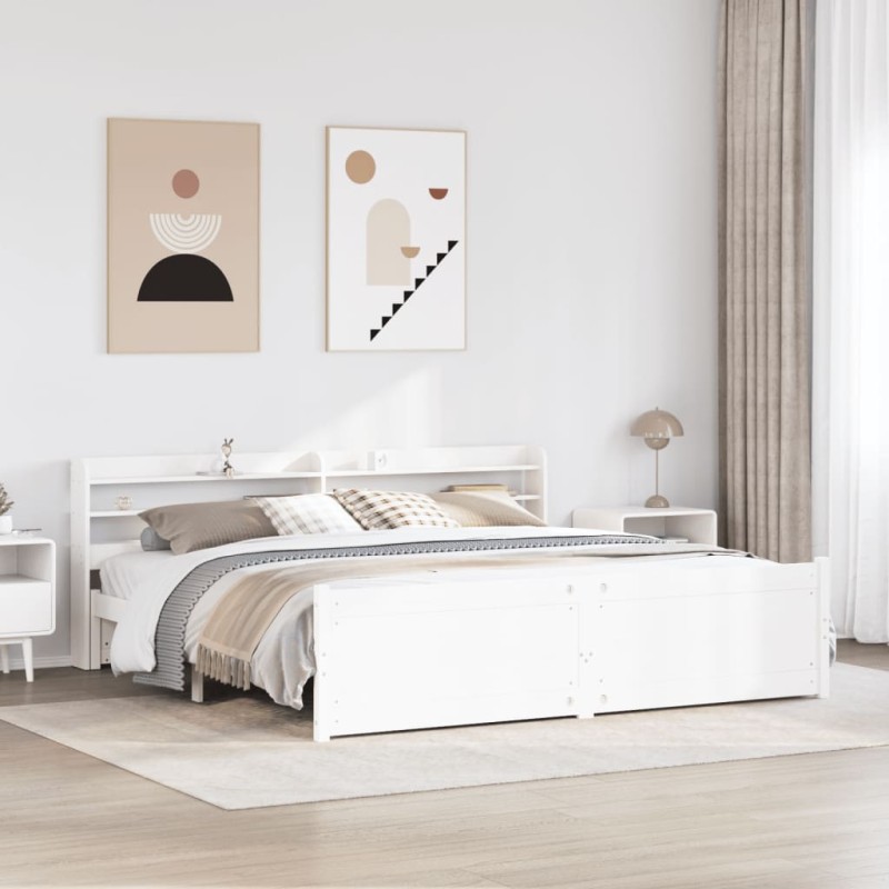 vidaXL Giroletto con Testiera senza Materasso Bianco 180x200 cm vidaXL Giroletto con Testiera senza Materasso Bianco 180x200 cm