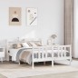 vidaXL Giroletto con Testiera senza Materasso Bianco 160x200 cm vidaXL Giroletto con Testiera senza Materasso Bianco 160x200 cm