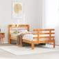 vidaXL Giroletto con Testiera Marrone Cera 90x190 cm Massello Pino