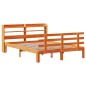 vidaXL Giroletto con Testiera Marrone Cera 135x190 cm Massello Pino vidaXL Giroletto con Testiera Marrone Cera 135x190 cm Massello Pino