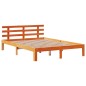 vidaXL Giroletto con Testiera Marrone Cera 135x190 cm Massello Pino vidaXL Giroletto con Testiera Marrone Cera 135x190 cm Massello Pino