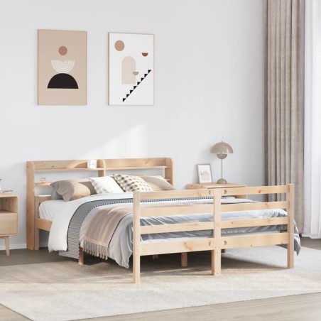 vidaXL Giroletto con Testiera 150x200 cm in Legno Massello di Pino