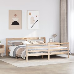 vidaXL Giroletto con Testiera 200x200 cm in Legno Massello di Pino