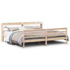 vidaXL Giroletto con Testiera 200x200 cm in Legno Massello di Pino
