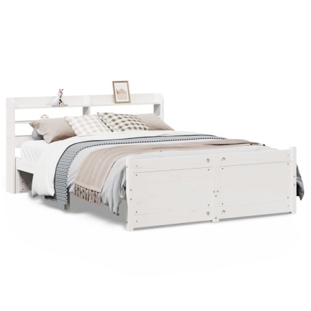 vidaXL Giroletto con Testiera senza Materasso Bianco 140x190 cm